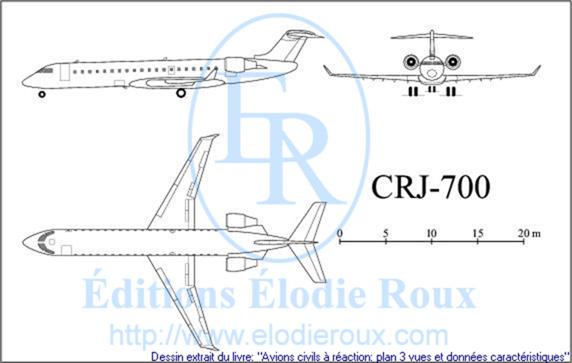 Copyright: Elodie Roux/CRJ700 3-view drawing/plan 3 vues