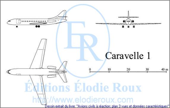 Copyright: Elodie Roux/Caravelle1 3-view drawing/plan 3 vues