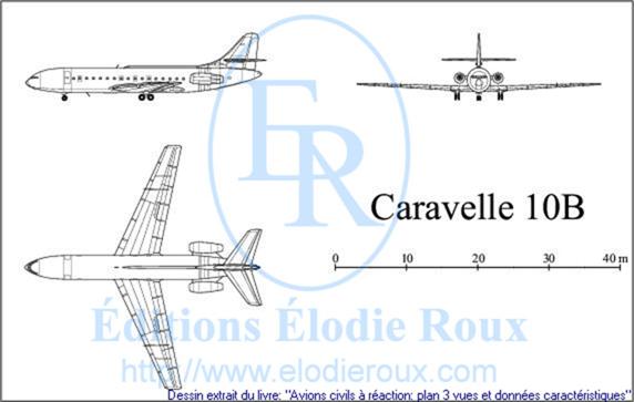 Copyright: Elodie Roux/Caravelle10B 3-view drawing/plan 3 vues