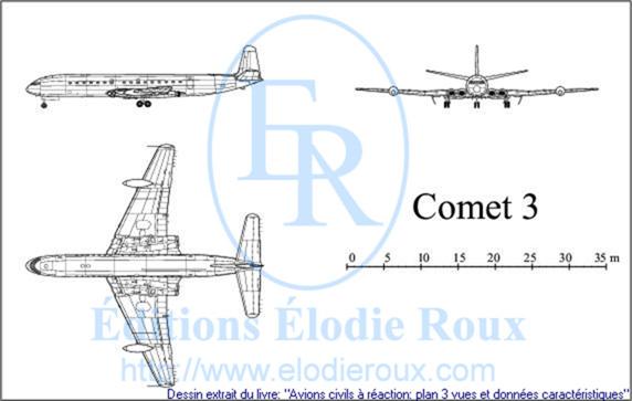 Copyright: Elodie Roux/Comet3 3-view drawing/plan 3 vues