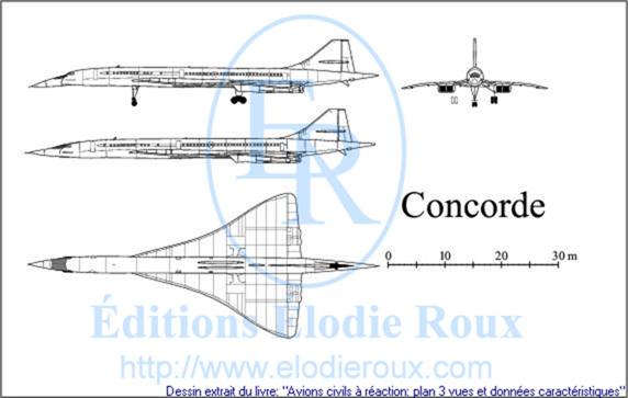 Copyright: Elodie Roux/Concorde 3-view drawing/plan 3 vues