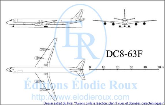 Copyright: Elodie Roux/DC8-63F 3-view drawing/plan 3 vues
