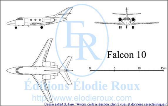 Copyright: Elodie Roux/Falcon10 3-view drawing/plan 3 vues
