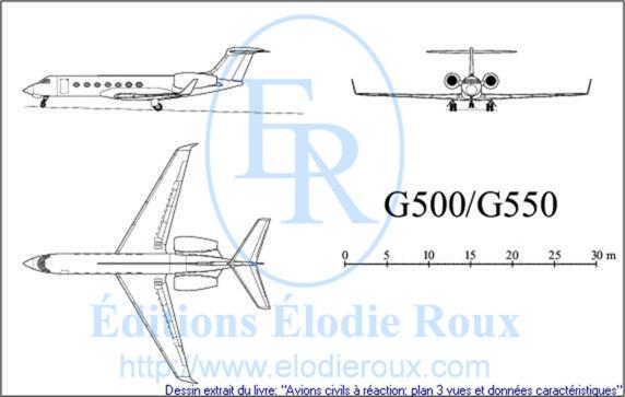 Copyright: Elodie Roux/G550 3-view drawing/plan 3 vues