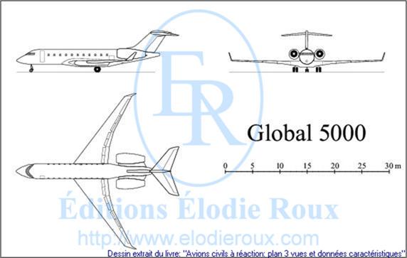 Copyright: Elodie Roux/Global5000 3-view drawing/plan 3 vues