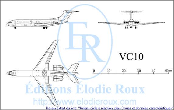 Copyright: Elodie Roux/VC10 3-view drawing/plan 3 vues